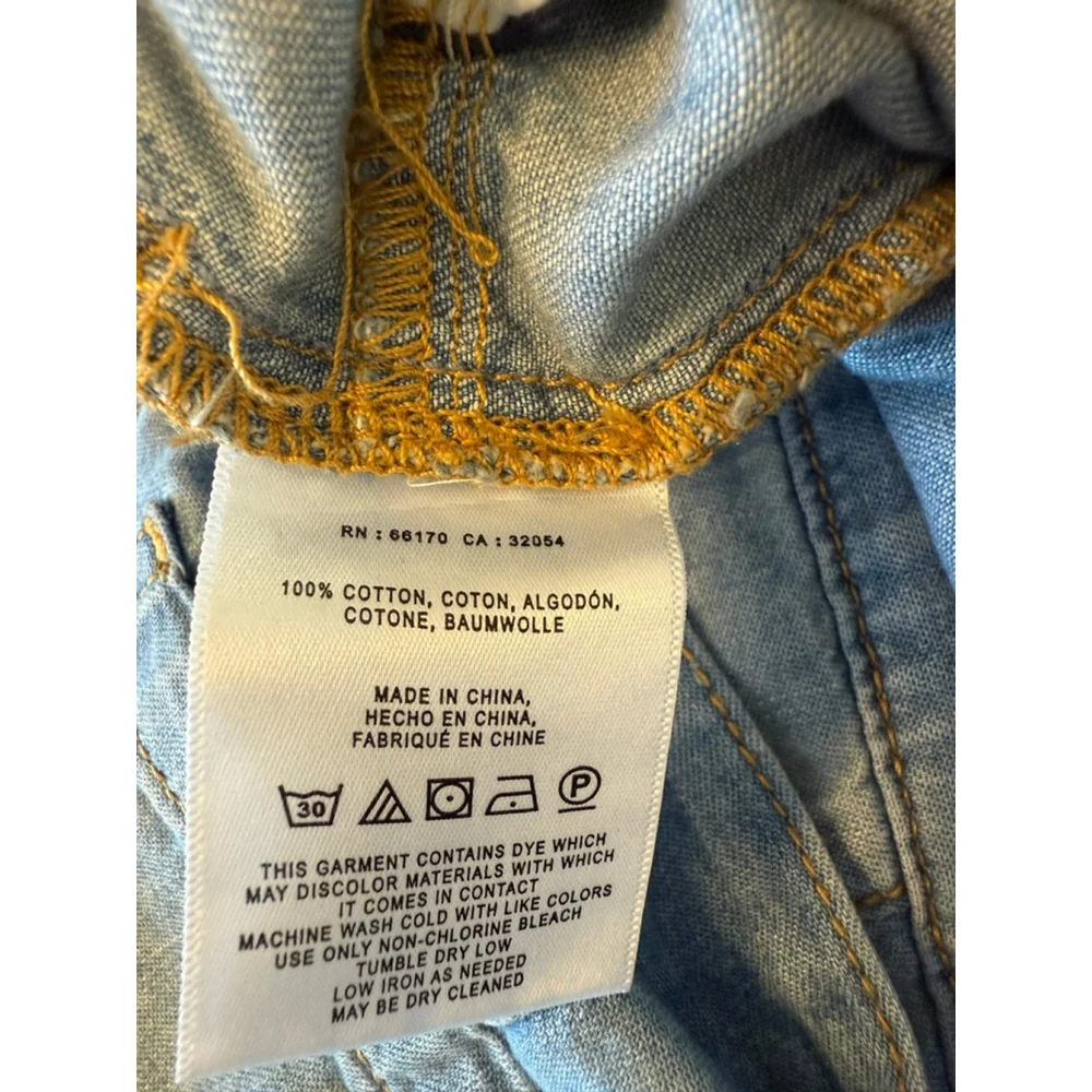 Anthropologie Pilcro high-rise, wide-leg, tie-waist jeans light blue SZ 28 - Picture 8 of 9